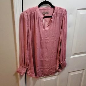 Maternity LOFT muted pink shirt,  medium